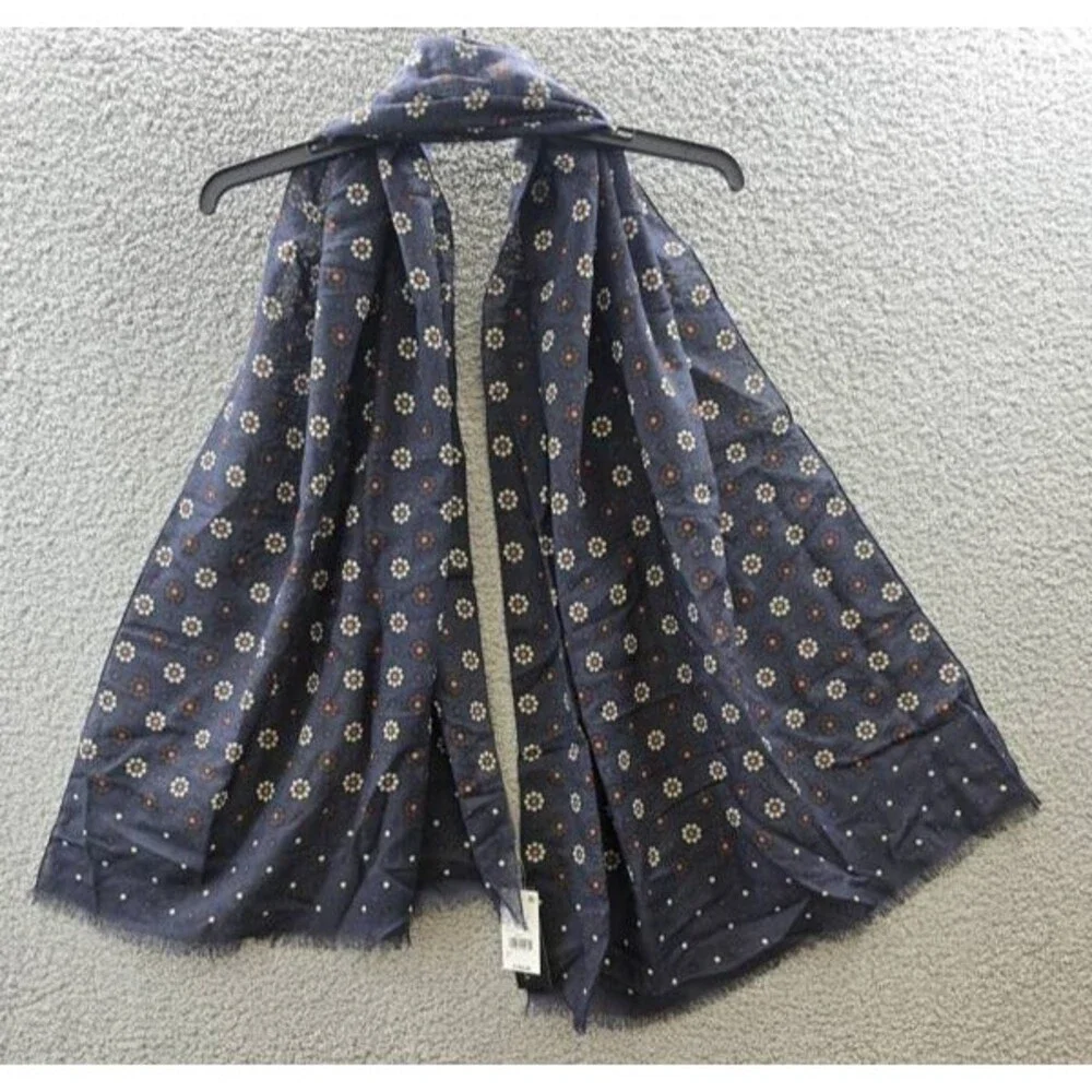 The Men's Store at Bloomingdale's Wool Floral Medallion Italian Scarf OS Navy